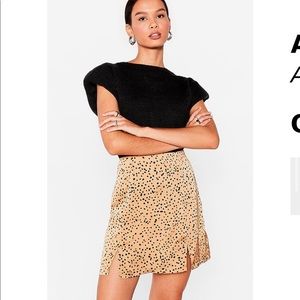 NWT Satin Print Mini Skirt